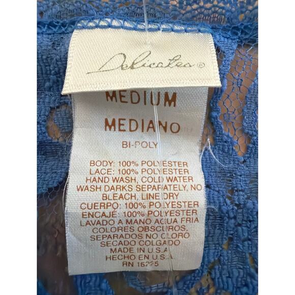 Delicates rare vintage blue lace ruffle cami and shorts set szM - Picture 5 of 6